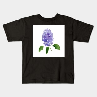 Lilac Bloom, Loose Watercolor on Yupo Kids T-Shirt